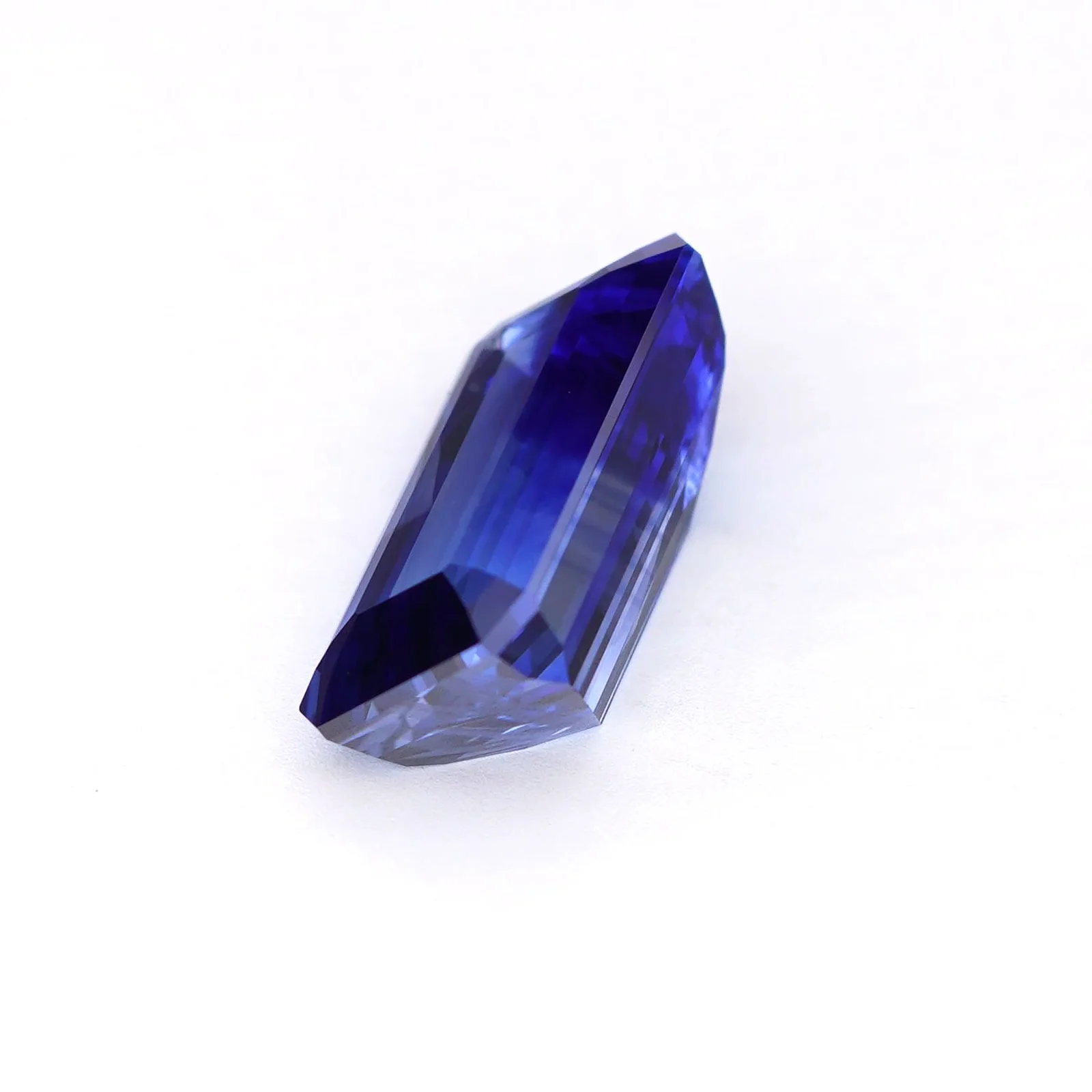 4.99ct Emerald Cut Bi Color Sapphire mixed Color of Royal Blue and White Hue Clean Stone Ceylon Origin sapphire image 5 of 10