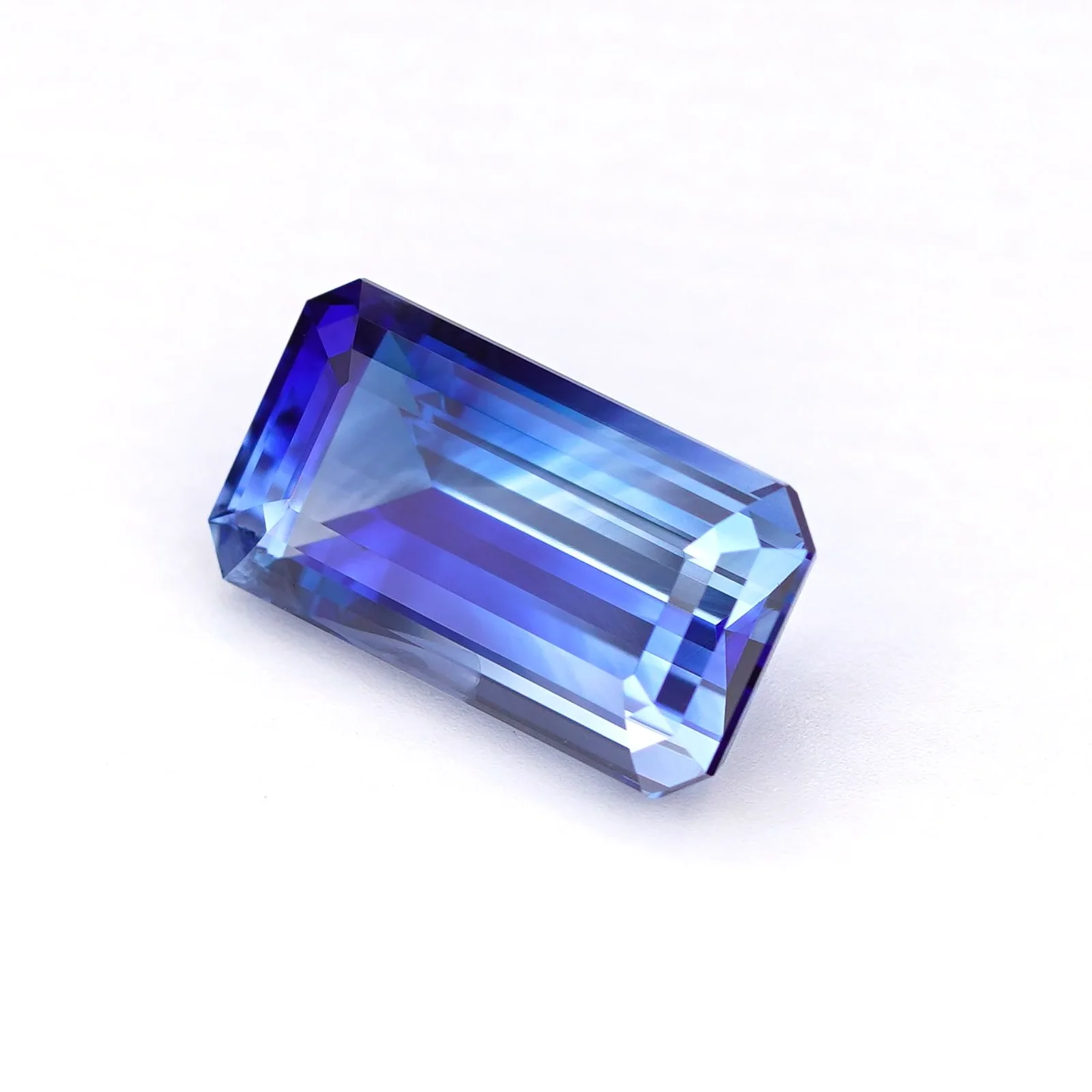 4.99ct Emerald Cut Bi Color Sapphire mixed Color of Royal Blue and White Hue Clean Stone Ceylon Origin sapphire image 2 of 10