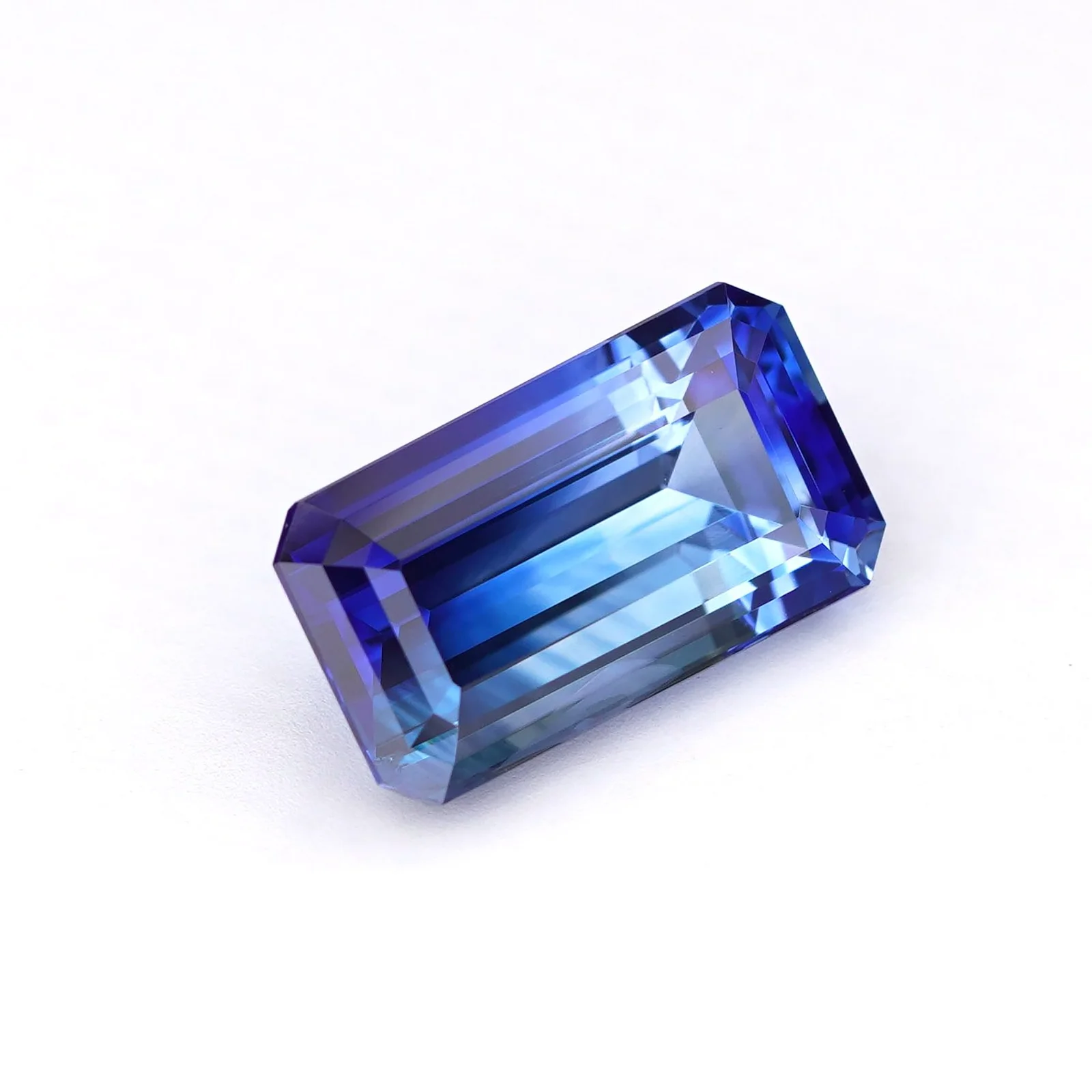 4.99ct Emerald Cut Bi Color Sapphire mixed Color of Royal Blue and White Hue Clean Stone Ceylon Origin sapphire image 4 of 10