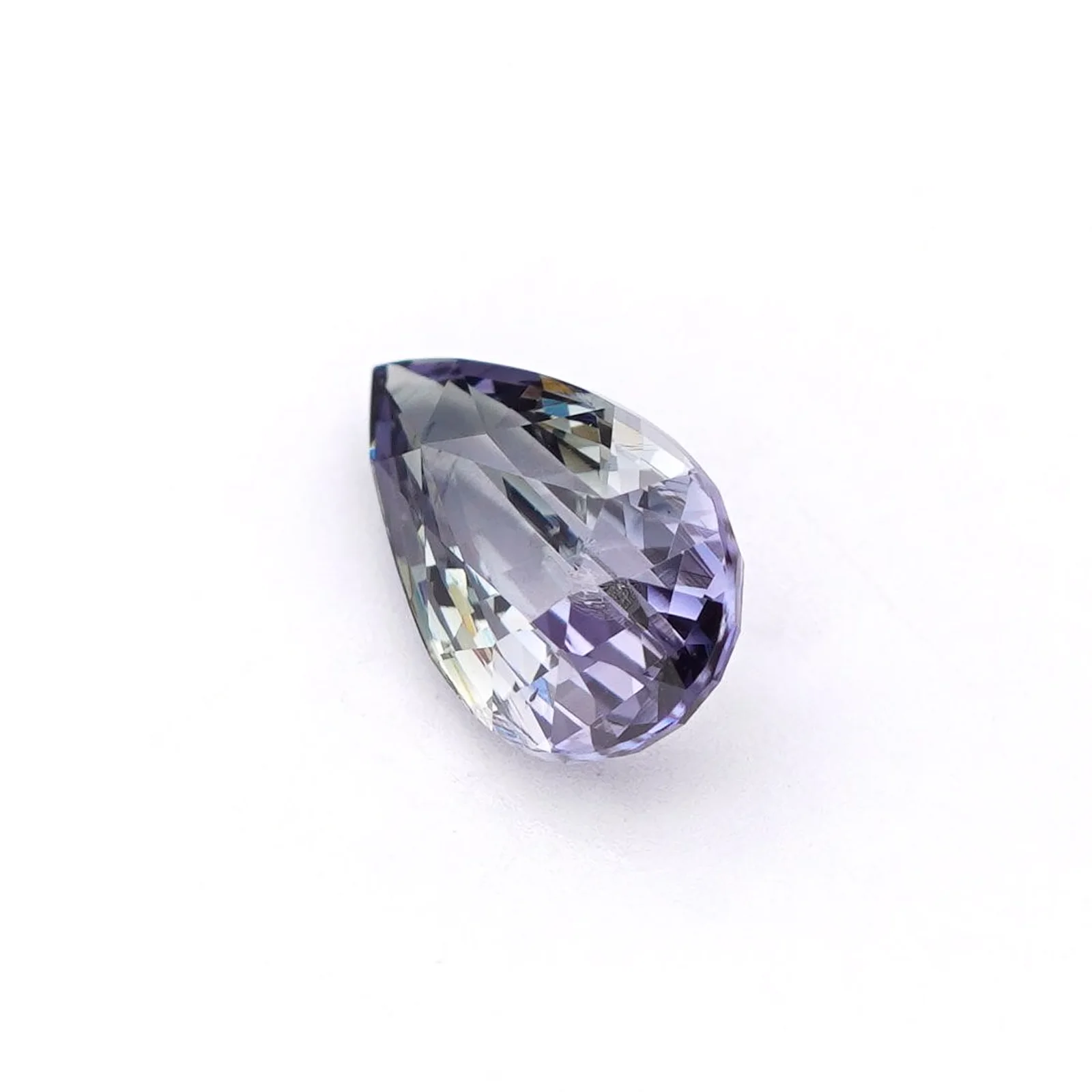 1.22ct Pear Drop Shaped Unheated Bi Color Sapphire Purple and White Hue sapphire image 4 of 10