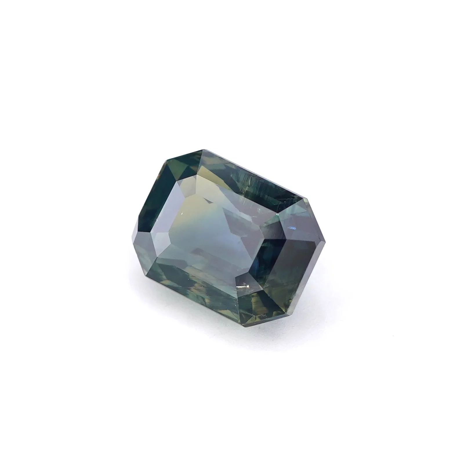 2.50ct Emerald Cut Bi Color Sapphire Green and Yellow sapphire image 3 of 10