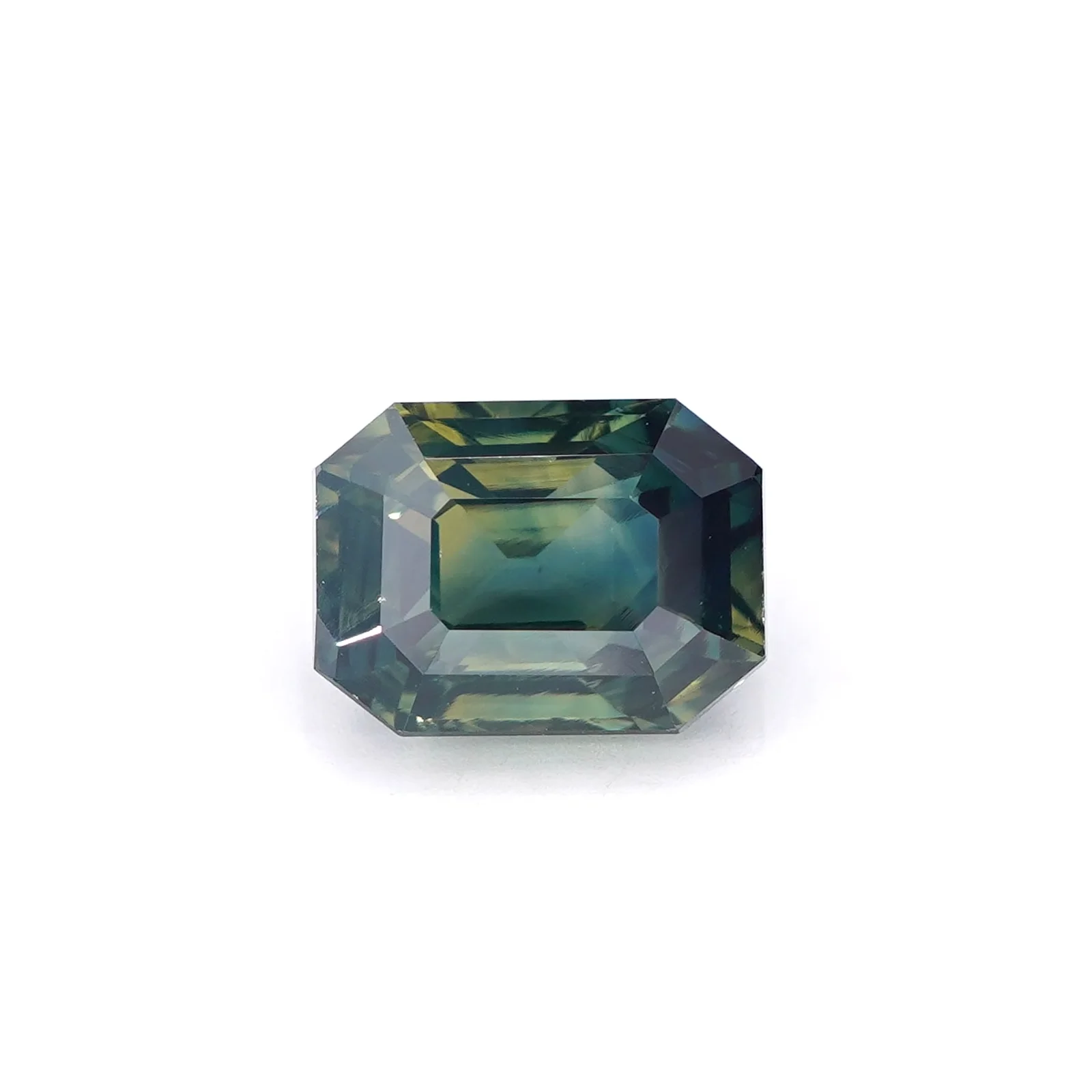 2.50 carat Emerald Cut Bi Color Sapphire Green and Yellow sapphire