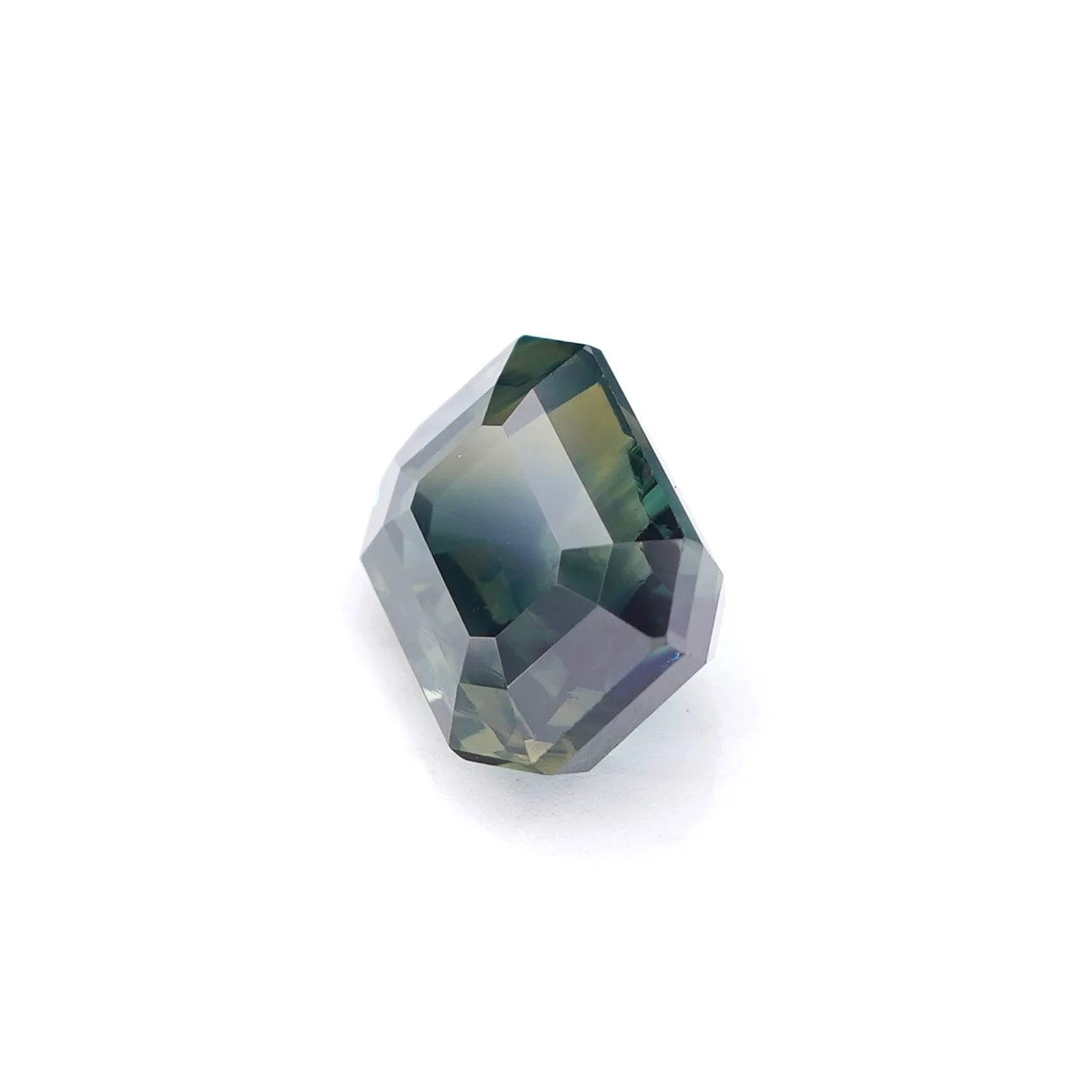 2.50ct Emerald Cut Bi Color Sapphire Green and Yellow sapphire image 4 of 10